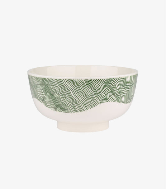 White and green bowl